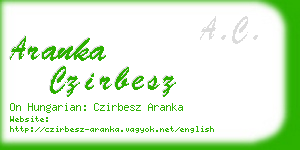 aranka czirbesz business card